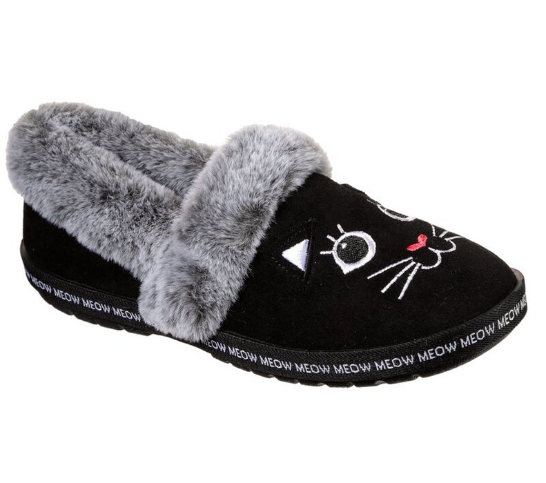 Skechers Bobs Too Cozy - Meow Pajamas - Womens Slip On Shoes Black [AU-EV3369]